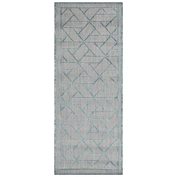 Trans Ocean Liora Manne Carmel Pyramid Indoor/Outdoor Area Rug - Contemporary Geometric Design For Stylish Spaces Blue Polypropylene,Polyester Crer5849604