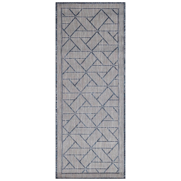 Trans Ocean Liora Manne Carmel Pyramid Indoor/Outdoor Area Rug - Contemporary Geometric Design For Stylish Spaces Navy Polypropylene,Polyester Crer5849633