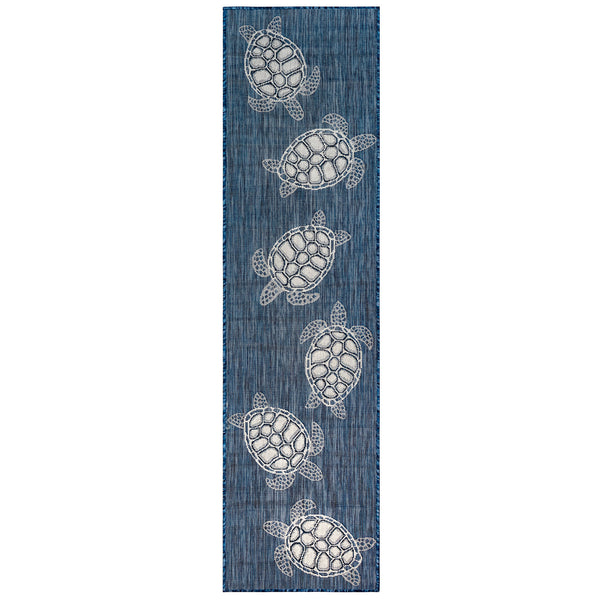Trans Ocean Liora Manne Carmel Coastal Turtle Indoor/Outdoor Area Rug - Vibrant Beach Style For Any Space Navy Polypropylene,Polyester Crer8841333