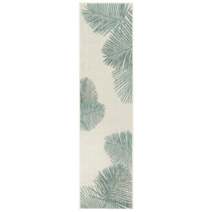 Trans Ocean Liora Manne Carmel Palm Indoor/Outdoor Area Rug – Tropical Botanical Leaf Design For Any Space Blue Polypropylene,Polyester Crer8843904