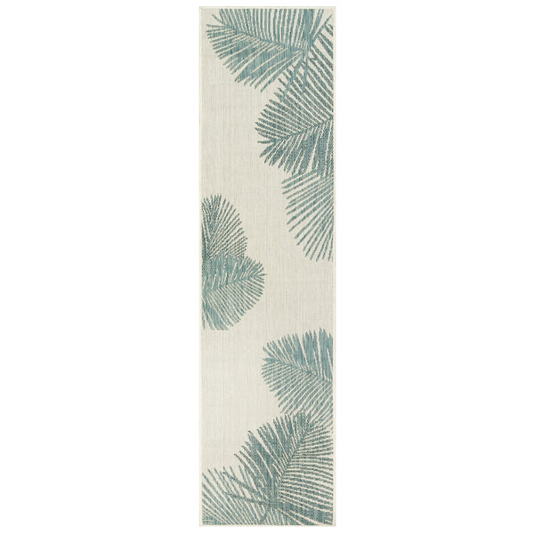 Trans Ocean Liora Manne Carmel Palm Indoor/Outdoor Area Rug – Tropical Botanical Leaf Design For Any Space Blue Polypropylene,Polyester Crer8843904