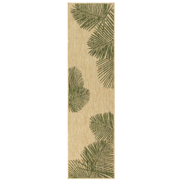 Trans Ocean Liora Manne Carmel Palm Indoor/Outdoor Area Rug – Tropical Botanical Leaf Design For Any Space Green Polypropylene,Polyester Crer5843906
