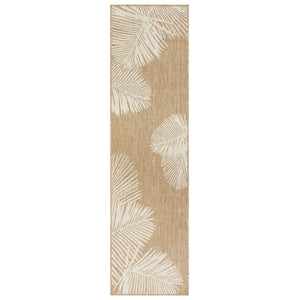 Trans Ocean Liora Manne Carmel Palm Indoor/Outdoor Area Rug – Tropical Botanical Leaf Design For Any Space Beige Polypropylene,Polyester Crer5843912