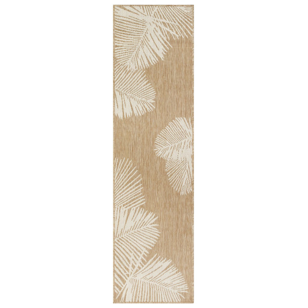 Trans Ocean Liora Manne Carmel Palm Indoor/Outdoor Area Rug – Tropical Botanical Leaf Design For Any Space Beige Polypropylene,Polyester Crer5843912