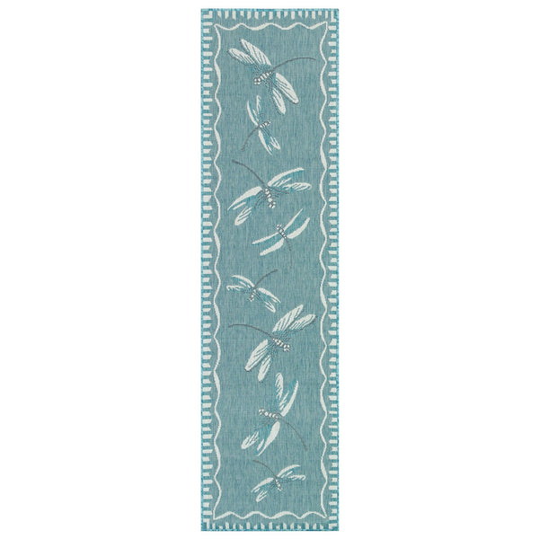 Trans Ocean Liora Manne Carmel Dragonfly Indoor/Outdoor Area Rug – Vibrant Nature Design For Stylish Spaces Blue Polypropylene,Polyester Crer8844004
