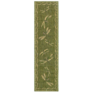 Trans Ocean Liora Manne Carmel Dragonfly Indoor/Outdoor Area Rug – Vibrant Nature Design For Stylish Spaces Green Polypropylene,Polyester Crer8844006