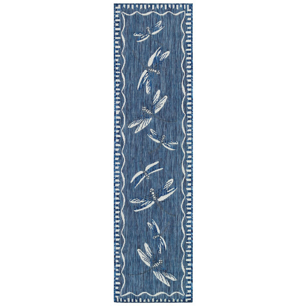 Trans Ocean Liora Manne Carmel Dragonfly Indoor/Outdoor Area Rug – Vibrant Nature Design For Stylish Spaces Navy Polypropylene,Polyester Crer8844033