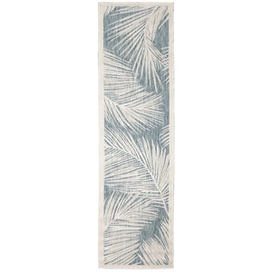 Trans Ocean Liora Manne Carmel Fronds Botanical Indoor/Outdoor Area Rug - Elegant Transitional Design For Any Space Blue Polypropylene,Polyester Crer5847404