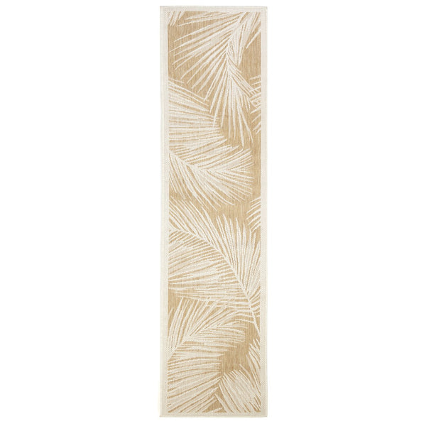 Trans Ocean Liora Manne Carmel Fronds Botanical Indoor/Outdoor Area Rug - Elegant Transitional Design For Any Space Beige Polypropylene,Polyester Crer5847412