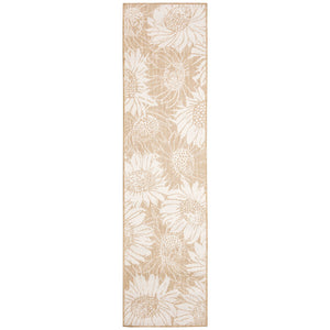 Trans Ocean Liora Manne Carmel Sunflower Field Area Rug - Transitional Botanical Design For Indoor & Outdoor Spaces Beige Polypropylene,Polyester Crer5848312