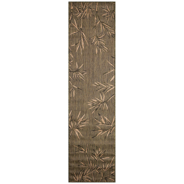 Trans Ocean Liora Manne Carmel Botanical Leaf Indoor/Outdoor Area Rug With Elegant Bamboo Border Design Green Polypropylene,Polyester Crer8848806