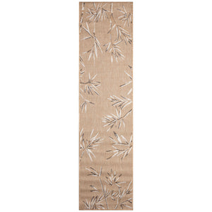 Trans Ocean Liora Manne Carmel Botanical Leaf Indoor/Outdoor Area Rug With Elegant Bamboo Border Design Tan Polypropylene,Polyester Crer8848812