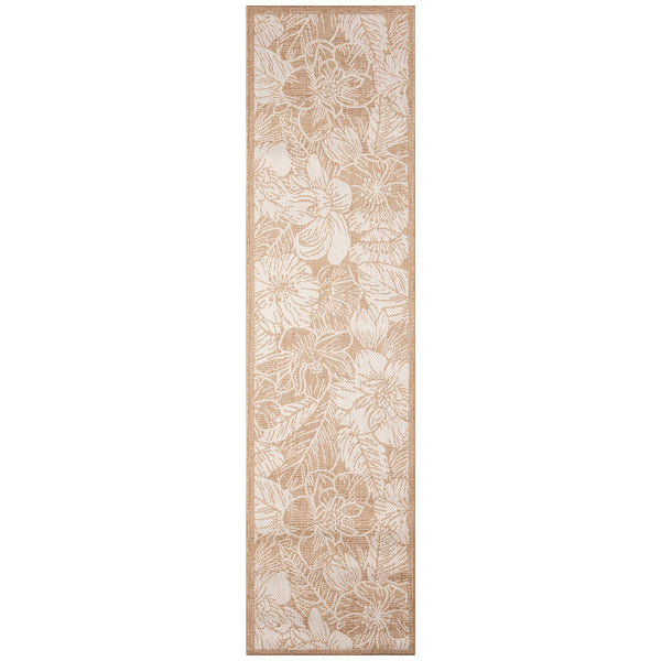 Trans Ocean Liora Manne Carmel Botanical Indoor/Outdoor Area Rug - Elegant Tropical Floral Design For Any Space Beige Polypropylene,Polyester Crer5849112
