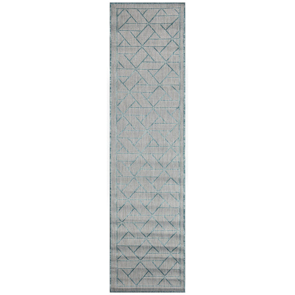 Trans Ocean Liora Manne Carmel Pyramid Indoor/Outdoor Area Rug - Contemporary Geometric Design For Stylish Spaces Blue Polypropylene,Polyester Crer8849604