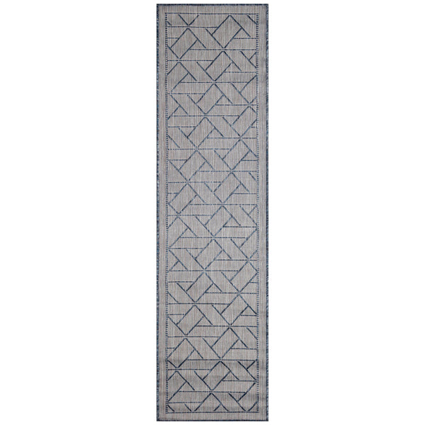 Trans Ocean Liora Manne Carmel Pyramid Indoor/Outdoor Area Rug - Contemporary Geometric Design For Stylish Spaces Navy Polypropylene,Polyester Crer8849633