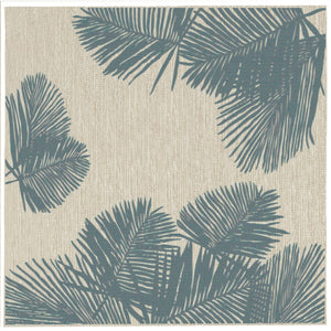 Trans Ocean Liora Manne Carmel Palm Indoor/Outdoor Area Rug – Tropical Botanical Leaf Design For Any Space Blue Polypropylene,Polyester Cres8843904