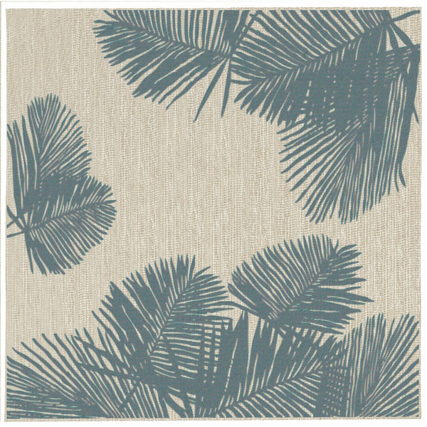 Trans Ocean Liora Manne Carmel Palm Indoor/Outdoor Area Rug – Tropical Botanical Leaf Design For Any Space Blue Polypropylene,Polyester Cres8843904