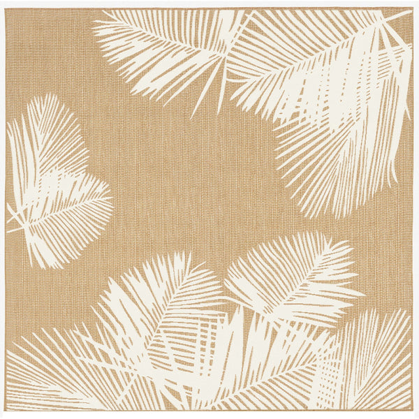 Trans Ocean Liora Manne Carmel Palm Indoor/Outdoor Area Rug – Tropical Botanical Leaf Design For Any Space Beige Polypropylene,Polyester Cres8843912