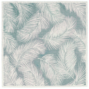 Trans Ocean Liora Manne Carmel Fronds Botanical Indoor/Outdoor Area Rug - Elegant Transitional Design For Any Space Blue Polypropylene,Polyester Cres8847404