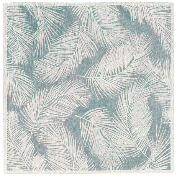 Trans Ocean Liora Manne Carmel Fronds Botanical Indoor/Outdoor Area Rug - Elegant Transitional Design For Any Space Blue Polypropylene,Polyester Cres8847404