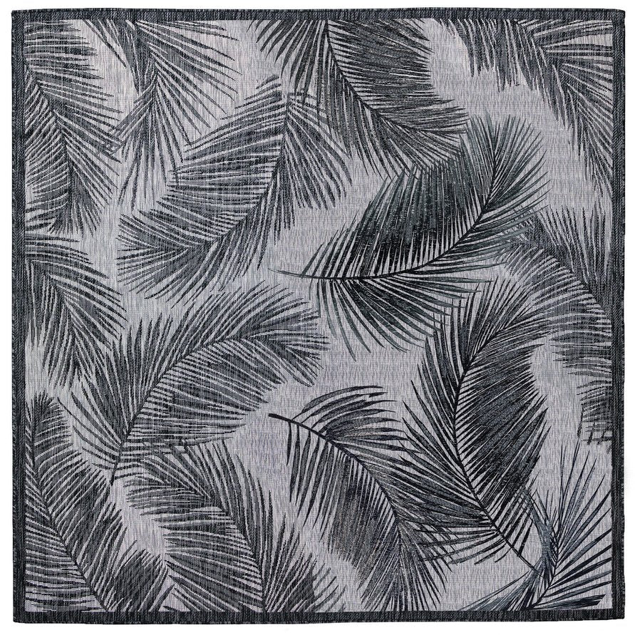 Trans Ocean Liora Manne Carmel Fronds Botanical Indoor/Outdoor Area Rug - Elegant Transitional Design For Any Space Black Polypropylene,Polyester Cres8847448