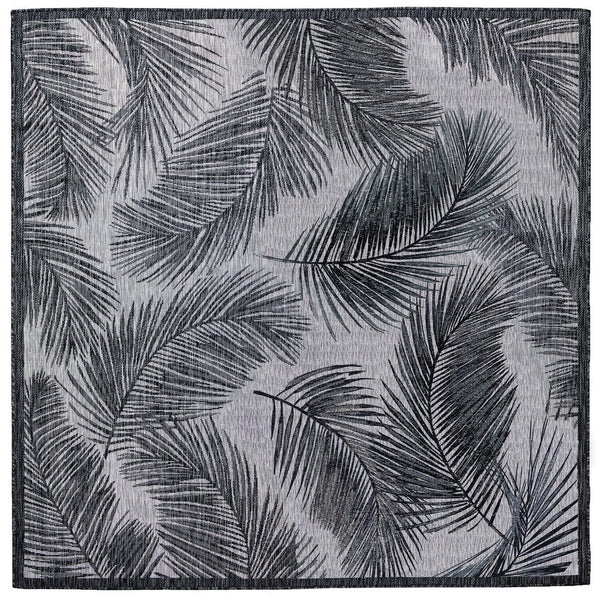 Trans Ocean Liora Manne Carmel Fronds Botanical Indoor/Outdoor Area Rug - Elegant Transitional Design For Any Space Black Polypropylene,Polyester Cres8847448