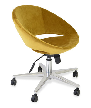 Soho Concept Crescent Office Dark Grey Velvet Chair - Durable Camira Era Fabric, 10-year Guarantee & Style! Gold  Soho-concept-dining-chair-11733