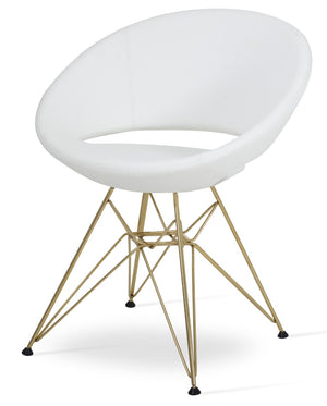 Soho Concept Crescent Tower Chair - Stylish Swivel Dining Chair In Camira Fabric With Gold Finish, 10-year Guarantee White,Gold  Soho-concept-dining-chair-02222