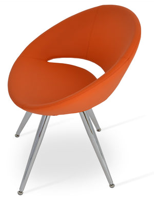 Soho Concept Crescent Star Chair - Elegant Dining Chair With Custom Finishes, Premium Fabric, And 10-year Guarantee Chrome,Orange  Soho-concept-dining-chair-02225