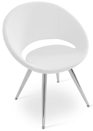 Soho Concept Crescent Star Chair - Elegant Dining Chair With Custom Finishes, Premium Fabric, And 10-year Guarantee Chrome,White  Soho-concept-dining-chair-02234