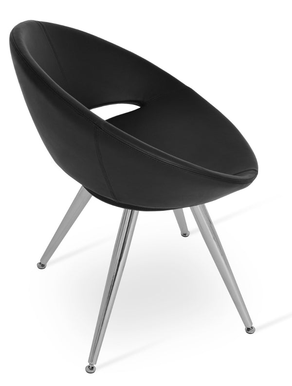 Soho Concept Crescent Star Chair - Elegant Dining Chair With Custom Finishes, Premium Fabric, And 10-year Guarantee Chrome,Black  Soho-concept-dining-chair-02228