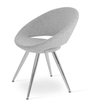 Soho Concept Crescent Star Chair - Elegant Dining Chair With Custom Finishes, Premium Fabric, And 10-year Guarantee Chrome,Silver  Soho-concept-dining-chair-02227
