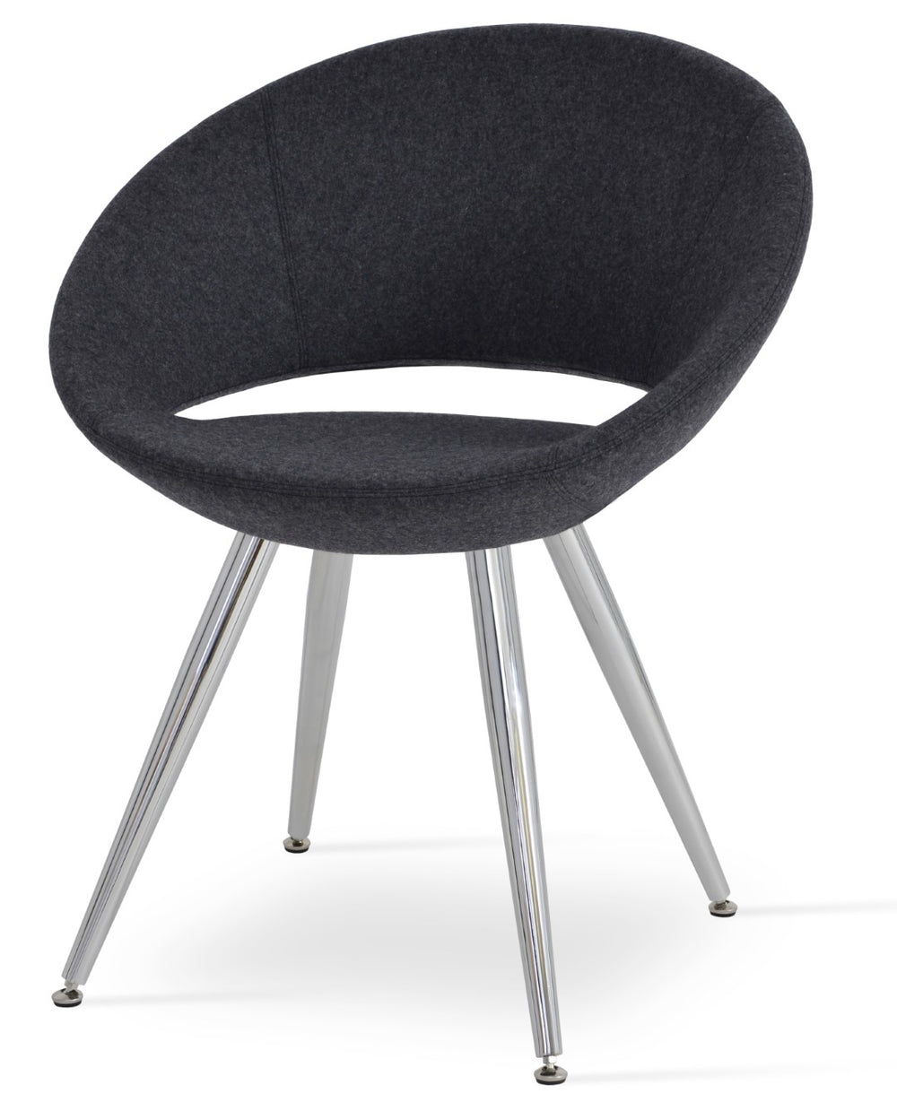 Soho Concept Crescent Star Chair - Elegant Dining Chair With Custom Finishes, Premium Fabric, And 10-year Guarantee Chrome,Dark Grey  Soho-concept-dining-chair-02229