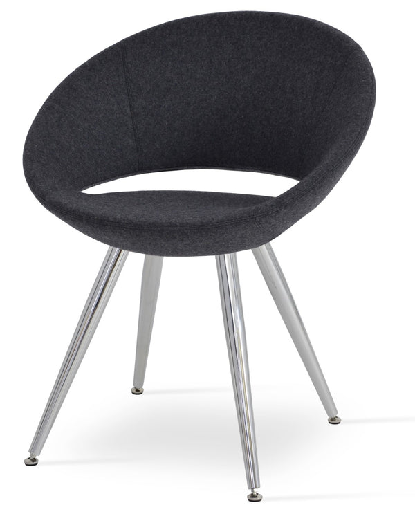Soho Concept Crescent Star Chair - Elegant Dining Chair With Custom Finishes, Premium Fabric, And 10-year Guarantee Chrome,Dark Grey  Soho-concept-dining-chair-02229