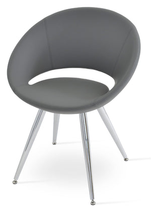 Soho Concept Crescent Star Chair - Elegant Dining Chair With Custom Finishes, Premium Fabric, And 10-year Guarantee Chrome,Grey  Soho-concept-dining-chair-02224