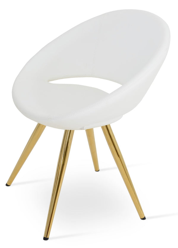 Soho Concept Crescent Star Chair - Elegant Dining Chair With Custom Finishes, Premium Fabric, And 10-year Guarantee Gold,White  Soho-concept-dining-chair-02240