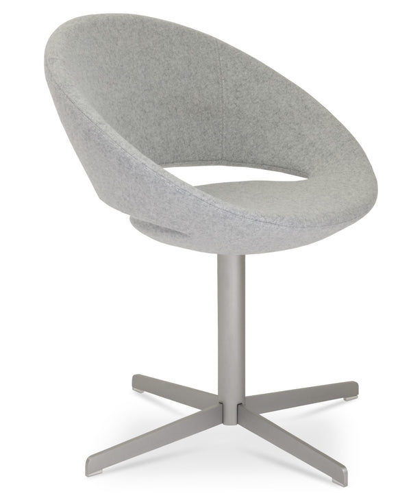Soho Concept Crescent 4 Star Swivel Chair - Stylish Dining Comfort In Premium Fabrics With 10-year Guarantee! Silver  Soho-concept-dining-chair-02210