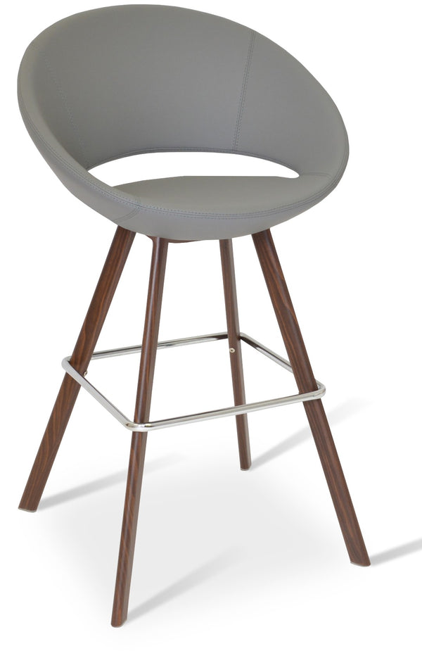 Soho Concept Crescent Sword Barstools: Stylish Swivel Seating In Camira Fabric, Natural Wood, 10-year Guarantee! Walnut,Grey  Soho-concept-dining-chair-11315