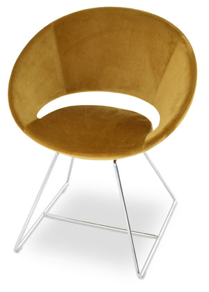 Soho Concept Crescent Wire Chair In Dark Grey - Stylish Dining Chair With Premium Camira Fabric & 10-year Guarantee Gold  Soho-concept-dining-chair-02215