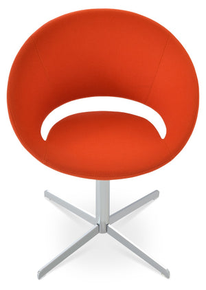 Soho Concept Crescent 4 Star Swivel Chair - Stylish Dining Comfort In Premium Fabrics With 10-year Guarantee! Chrome,Orange  Soho-concept-dining-chair-01864