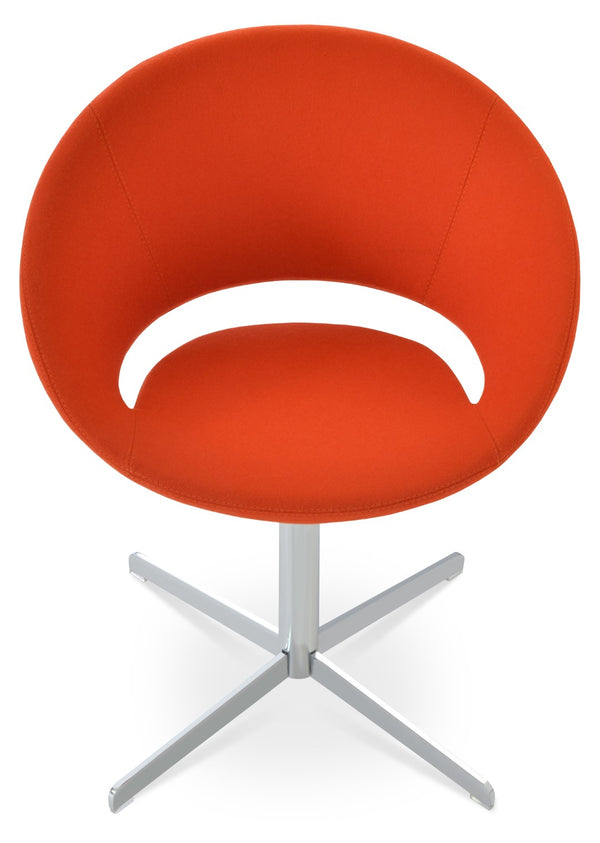 Soho Concept Crescent 4 Star Swivel Chair - Stylish Dining Comfort In Premium Fabrics With 10-year Guarantee! Chrome,Orange  Soho-concept-dining-chair-01864