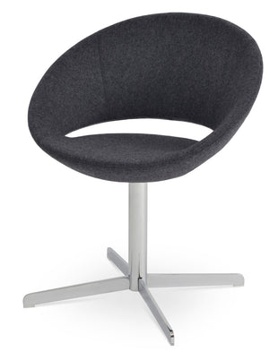 Soho Concept Crescent 4 Star Swivel Chair - Stylish Dining Comfort In Premium Fabrics With 10-year Guarantee! Dark Grey  Soho-concept-dining-chair-01861