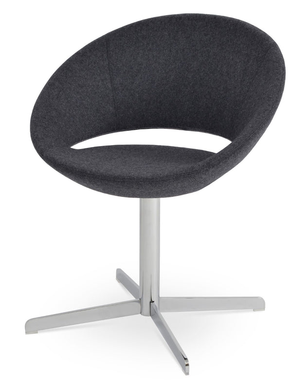 Soho Concept Crescent 4 Star Swivel Chair - Stylish Dining Comfort In Premium Fabrics With 10-year Guarantee! Dark Grey  Soho-concept-dining-chair-01861