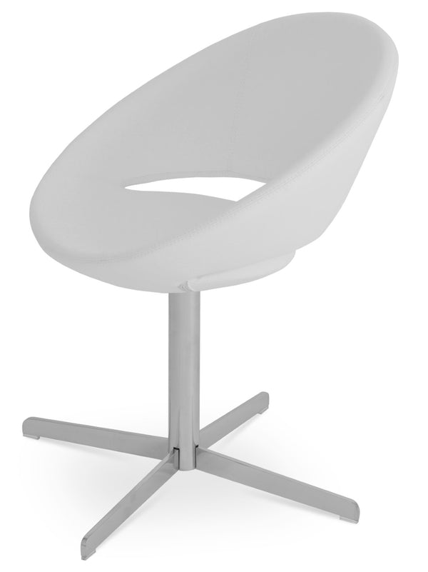 Soho Concept Crescent 4 Star Swivel Chair - Stylish Dining Comfort In Premium Fabrics With 10-year Guarantee! White  Soho-concept-dining-chair-01862