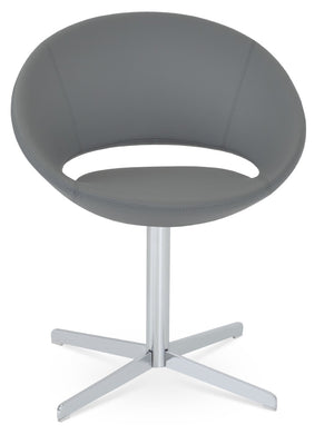 Soho Concept Crescent 4 Star Swivel Chair - Stylish Dining Comfort In Premium Fabrics With 10-year Guarantee! Chrome,Grey  Soho-concept-dining-chair-01833