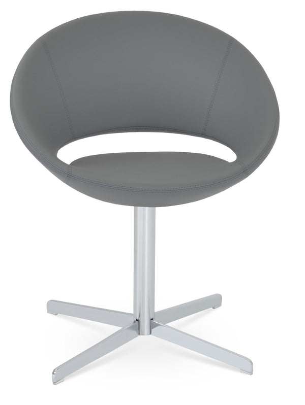 Soho Concept Crescent 4 Star Swivel Chair - Stylish Dining Comfort In Premium Fabrics With 10-year Guarantee! Chrome,Grey  Soho-concept-dining-chair-01833