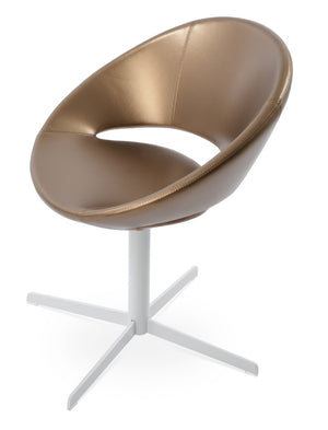 Soho Concept Crescent 4 Star Swivel Chair - Stylish Dining Comfort In Premium Fabrics With 10-year Guarantee! White,Gold  Soho-concept-dining-chair-01859