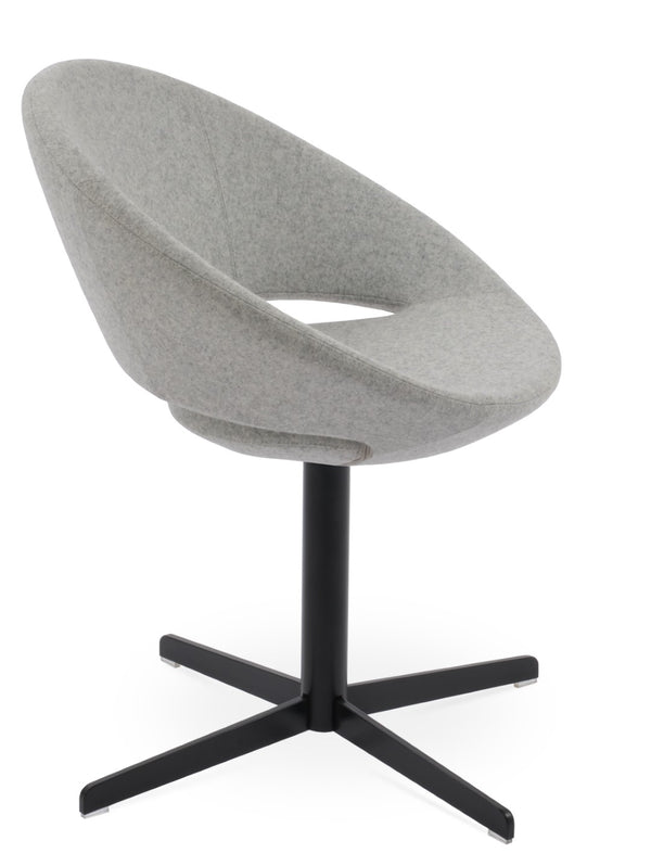 Soho Concept Crescent 4 Star Swivel Chair - Stylish Dining Comfort In Premium Fabrics With 10-year Guarantee! Black,Silver  Soho-concept-dining-chair-01834