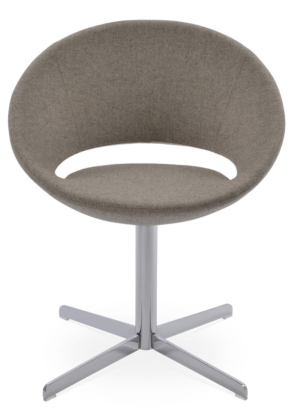 Soho Concept Crescent 4 Star Swivel Chair - Stylish Dining Comfort In Premium Fabrics With 10-year Guarantee! Chrome,Beige  Soho-concept-dining-chair-01838
