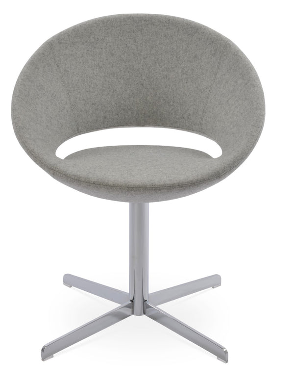 Soho Concept Crescent 4 Star Swivel Chair - Stylish Dining Comfort In Premium Fabrics With 10-year Guarantee! Chrome,Silver  Soho-concept-dining-chair-01836